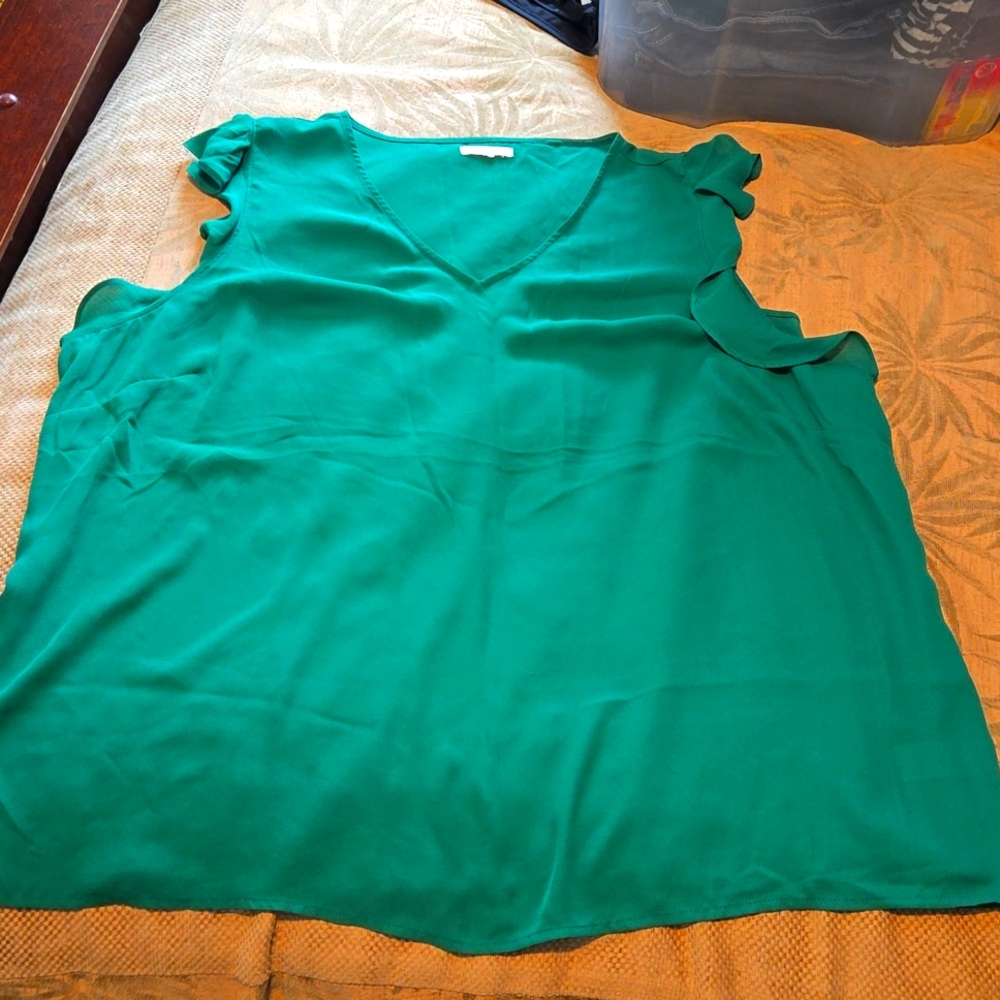Maurice's Flutter Sleeve Blouse Size 2